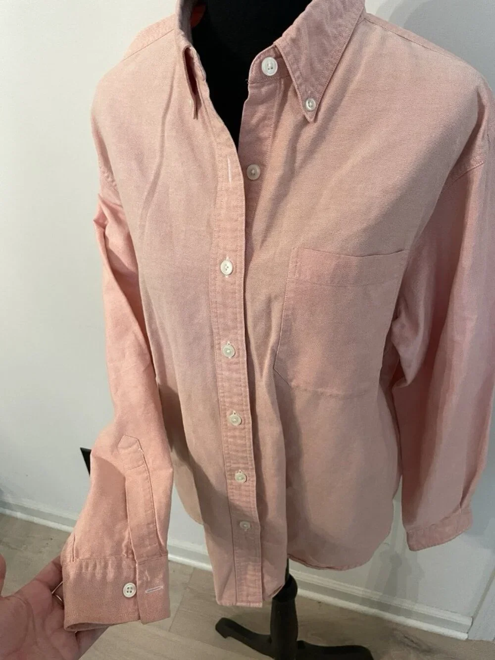 L.L. Bean Cotton Button Down Shirt Coral Oxford Office Coastal Classic Preppy, M